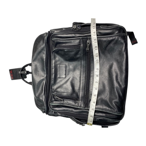 Tumi Black leather Backpack with Adjustable Straps and Durable Design - Picture 12 of 13